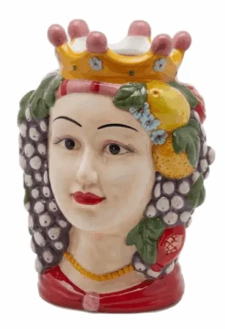 Oldenhof Siciliaans Hoofd Vrouw L ø 15 Cm X 22 Cm Aardewerk Rood