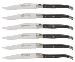 Laguiole En Aubrac Shepherd's Cross Steakmes 11,5 Cm Ebbenhout 6 Stuks