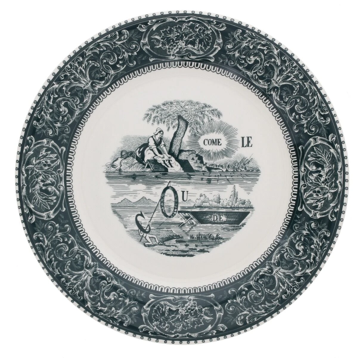 Gien Rebus Dinerbord ø 27,5 Cm Keramiek Groen 3 Gien Rebus Dinerbord ø 27,5 Cm Keramiek Groen