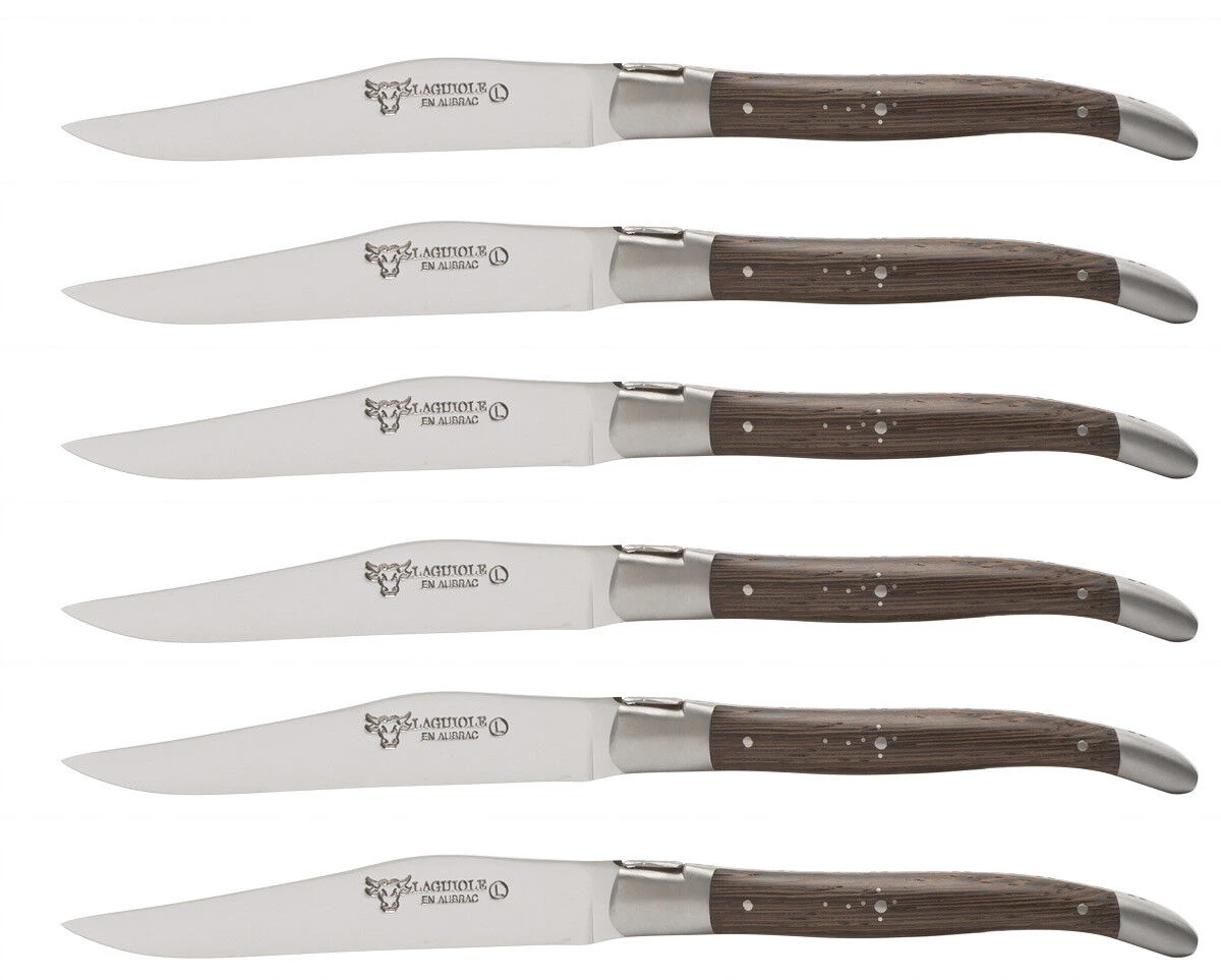 Laguiole En Aubrac Shepherd's Cross Steakmes 11,5 Cm Wengéhout 6 Stuks 3 Laguiole En Aubrac Shepherd's Cross Steakmes 11,5 Cm Wengéhout 6 Stuks