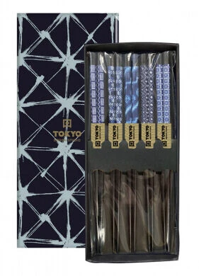 Oldenhof Eetstokjes 22,5 Cm Hout Blue Mixed Designs 5 Stuks 3 Oldenhof Eetstokjes 22,5 Cm Hout Blue Mixed Designs 5 Stuks