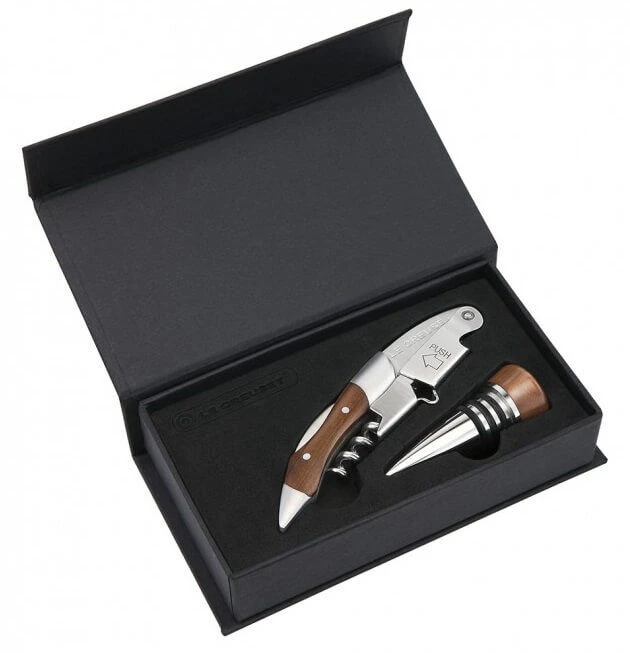 Le Creuset Screwpull WT-110 Kelnersmes Met GS-190 Wijnafsluiter Hout 2-delig 3 Le Creuset Screwpull WT-110 Kelnersmes Met GS-190 Wijnafsluiter Hout 2-delig