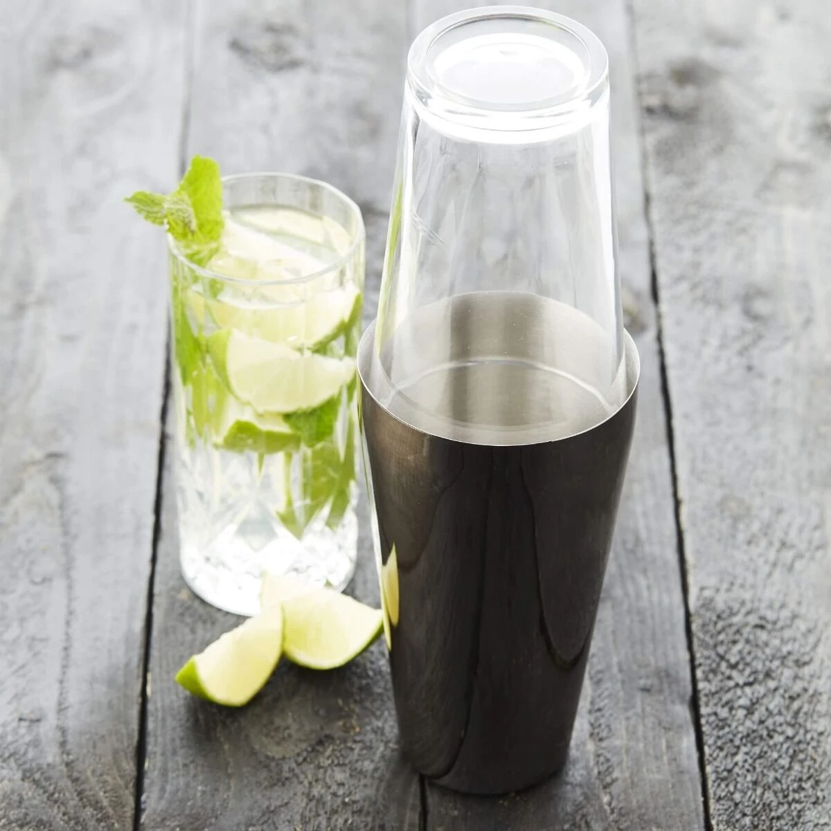 Point-Virgule Boston Shaker 750 Ml Rvs Glas Zwart 4 Point-Virgule Boston Shaker 750 Ml Rvs Glas Zwart - Afbeelding 2