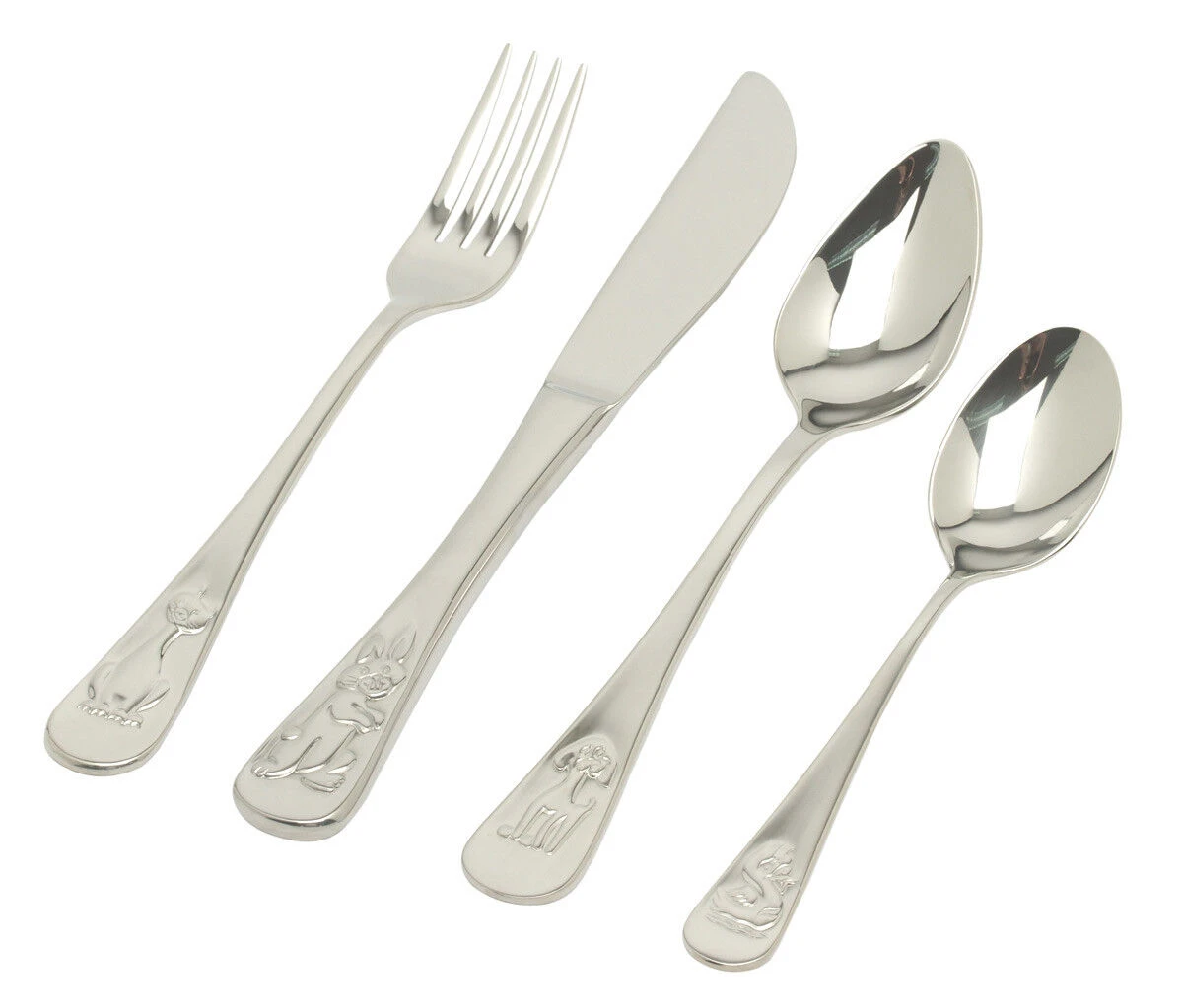 Van Kempen & Begeer Junior Bestek Dieren Rvs 4-delig 3 Van Kempen & Begeer Junior Bestek Dieren Rvs 4-delig