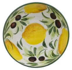 Oldenhof Ronde Schaal Met Citroenen En Olijven ø 21 Cm Aardewerk Wit -Barbenodigdheden Winkel 9059 100392 2