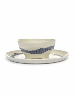 Serax Feast By Ottolenghi Kom S ø 15 Cm H 7 Cm Aardewerk White + Swirl-Stripes Blue -Barbenodigdheden Winkel b8921009bs5