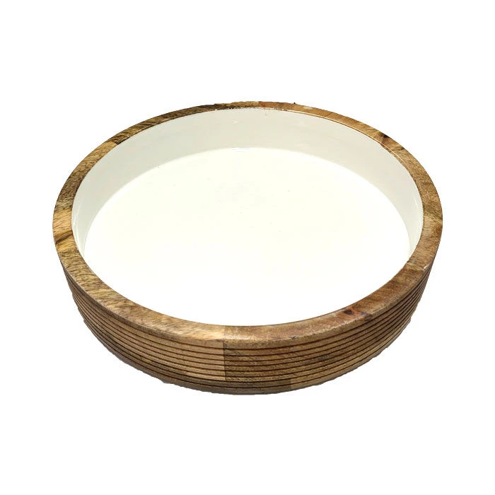 By Room Ronde Schaal Met Rechte Wand ø 28 Cm Mangohout Wit 3 By Room Ronde Schaal Met Rechte Wand ø 28 Cm Mangohout Wit