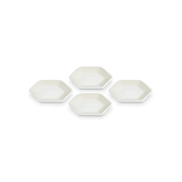 Le Creuset Hexagon Serveerschaaltje 9,5 Cm Aardewerk Meringue 4 Stuks 5 Le Creuset Hexagon Serveerschaaltje 9,5 Cm Aardewerk Meringue 4 Stuks - Afbeelding 3