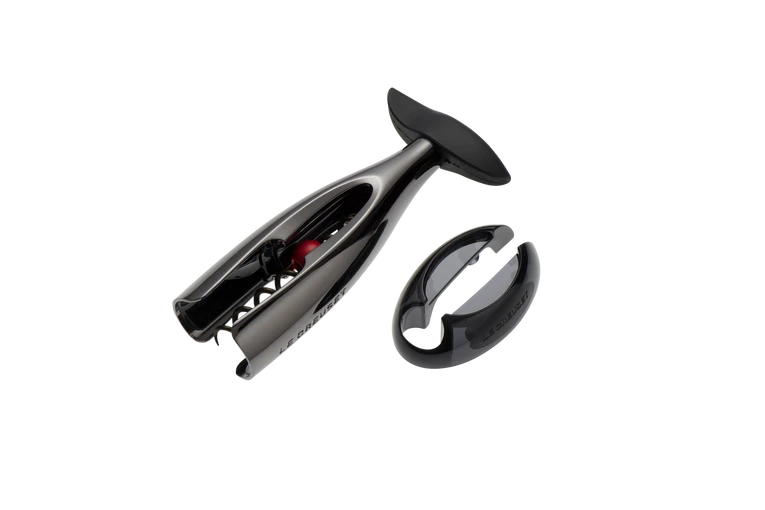 Le Creuset Screwpull GS-300 Kurkentrekker Met Capsulesnijder Nikkel Zwart 3 Le Creuset Screwpull GS-300 Kurkentrekker Met Capsulesnijder Nikkel Zwart