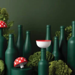 Ototo Magic Mushroom Wijnstop En -trechter Silicone Rood/wit -Barbenodigdheden Winkel magic mushroom 3