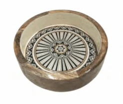 By Room Ronde Schaal Met Rechte Wand ø 22 Cm Moroccan Print Roulette Zwart