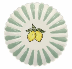 Oldenhof Citroen Coquille Diep Bord ø 23 Cm Aardewerk Groen