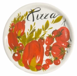 Oldenhof Pizzabord Met Tomaten Ø 33 Cm Aardewerk Wit