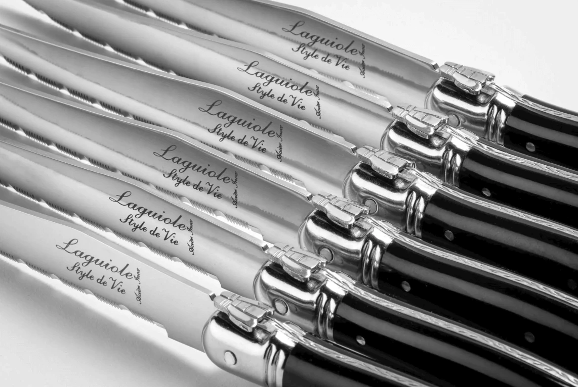 Laguiole Style De Vie Premium Line Steakmessen Zwart 6 Stuks 4 Laguiole Style De Vie Premium Line Steakmessen Zwart 6 Stuks - Afbeelding 2